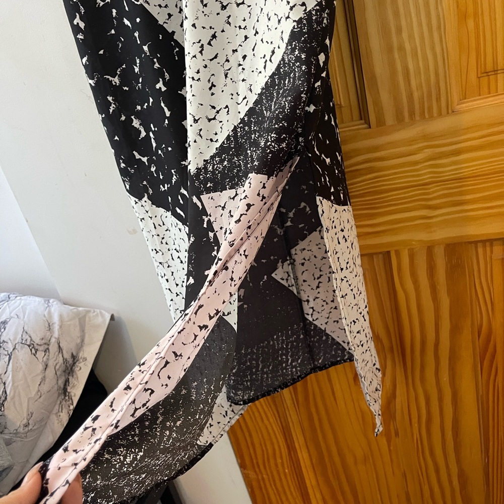 Bar Iii Marbled Patchwork Printed A-Line Dress Xl - image 5